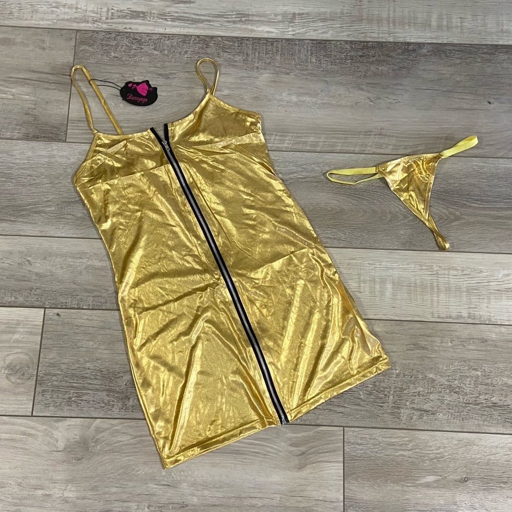 Gold lingerie/club dance dress size S